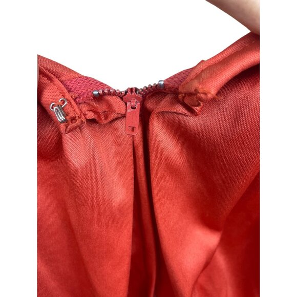 Vintage Style Rust Orange Maxi Dress With Belt & Flutter Sleeves S/M - Picture 6 of 9